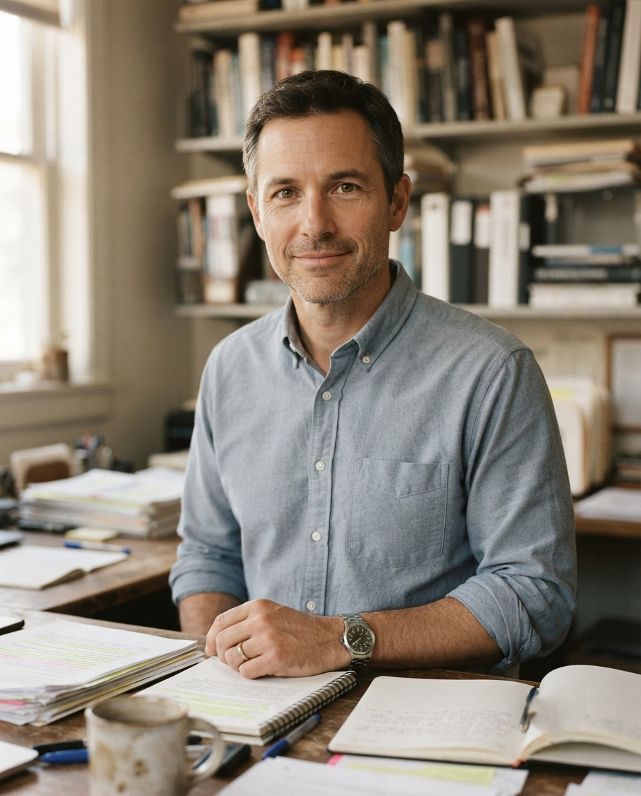 Adrian Mercer, publisher of Adrian Mercer Publishing
